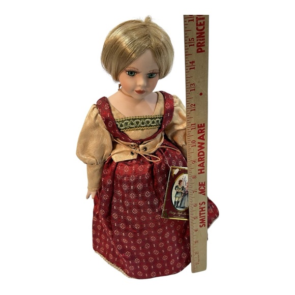 Vintage Rapunzel Doll Geppeddo Fairy Tale Series Porcelain Red 16" Tall - Picture 9 of 9